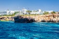 AYIA NAPA, CYPRUS - August 10, 2019: The Black Pearl, a tourist day-cruise ship