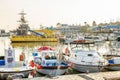 Ayia Napa, Cyprus, 09/04/2018: Port in the resort town Royalty Free Stock Photo