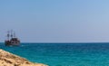 Ayia Napa, Cyprus - September 11, 2019: Tourist ship `Black Pearl Ayia Napa`
