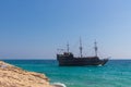 Ayia Napa, Cyprus - September 11, 2019: Tourist ship `Black Pearl Ayia Napa`