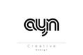 AYN Creative Unique Modern Letter Logo Design Royalty Free Stock Photo