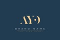 AYO abstract letter logo design Royalty Free Stock Photo