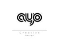 AYO Creative Unique Modern Letter Logo Design Royalty Free Stock Photo