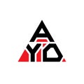 AYO triangle letter logo design with triangle shape. AYO triangle logo design monogram. AYO triangle vector logo template with red Royalty Free Stock Photo