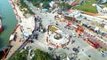 Ayodhya Drone view Shri Ram Mandir, Shri Hanuman Garhi Mandir, Lata Mangeshkar Chowk and Ghats Royalty Free Stock Photo