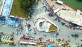 Ayodhya Drone view Shri Ram Mandir, Shri Hanuman Garhi Mandir, Lata Mangeshkar Chowk and Ghats Royalty Free Stock Photo