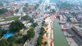 Ayodhya Drone view Shri Ram Mandir, Shri Hanuman Garhi Mandir, Lata Mangeshkar Chowk and Ghats Royalty Free Stock Photo