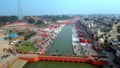 Ayodhya Drone view Shri Ram Mandir, Shri Hanuman Garhi Mandir, Lata Mangeshkar Chowk and Ghats Royalty Free Stock Photo