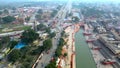 Ayodhya Drone view Shri Ram Mandir, Shri Hanuman Garhi Mandir, Lata Mangeshkar Chowk and Ghats Royalty Free Stock Photo