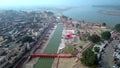 Ayodhya Drone view Shri Ram Mandir, Shri Hanuman Garhi Mandir, Lata Mangeshkar Chowk and Ghats Royalty Free Stock Photo