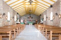 Interior of the church of Ayquina, a little village in the middle of the Atacama desert in northern Chile Royalty Free Stock Photo