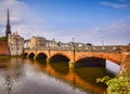 Ayr Scotland Bridge Historic Buildings and River Royalty Free Stock Photo