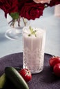 Ayran - liquid drink made from yogurt in ransparent glass cup Royalty Free Stock Photo