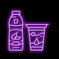 ayran milk product dairy neon glow icon illustration