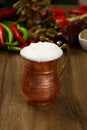 Ayran - Turkish traditional drink ayran in copper cup