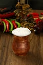 Ayran - Turkish traditional drink ayran in copper cup