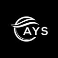 AYS letter logo design on black background. AYS creative circle letter logo concept. AYS letter design Royalty Free Stock Photo