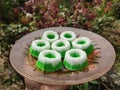 Ayu princess cake with pandan flavor