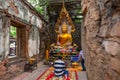 Buddhist pray respect to Lord Buddha sculpture in Thailand