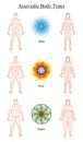 Ayurveda Body Constitution Types Symbols Vata Pitta Kapha Couples Chart