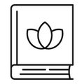 Ayurveda book icon, outline style