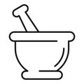 Ayurveda bowl icon, outline style