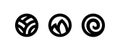 Ayurveda dosha icons. Black on a white background minimalistic symbols of doshas of Ayurveda. Vector fully editable