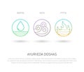 Ayurveda doshas vector thin icons.