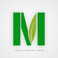 Ayurveda , environment or organic logo letter m Royalty Free Stock Photo