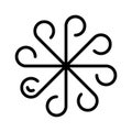 Ayurveda ether icon thin vector sign isolated on white. Ayurveda element icon, ayurveda doshas icon Royalty Free Stock Photo