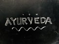 Ayurveda Handwritten on Blackboard Royalty Free Stock Photo