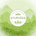 Ayurveda illustration with mountains landscape