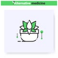 Ayurveda line icon. Editable illustration