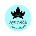 Ayurveda logo with lotus symbol