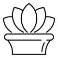 Ayurveda plant pot icon, outline style