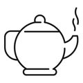 Ayurveda tea pot icon, outline style