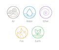 Ayurveda vector illustration. Ayurvedic elements icons