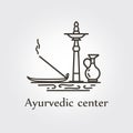 Ayurvedic center - logo template Royalty Free Stock Photo