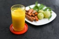 Ayurvedic medicine turmeric drink, Amla, Neem leaf Kerala Royalty Free Stock Photo