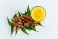 Ayurvedic medicine turmeric drink, Amla, Neem leaf Kerala Royalty Free Stock Photo