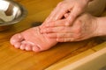 Ayurvedic oil foot massage