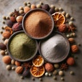 A Ayurvedic triphala blend, Ai generated image Royalty Free Stock Photo