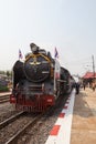 AYUTHAYA THAILAND -MARCH 28 : locomotive trains parking in bangpain railways station on special trip to Ayuthaya Province on