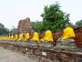 Ayutthaya ancient city ruins in Thailand, Buddha statues Royalty Free Stock Photo