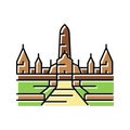 ayutthaya historical building color icon vector illustration