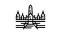 ayutthaya historical building line icon animation