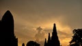 Silhouette sunset over Wat Chaiwattanaram