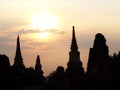 Ayutthaya silhouette Royalty Free Stock Photo