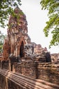 Ayutthaya temple ruins, Wat Maha That Ayutthaya as a world heritage site, Thailand. Royalty Free Stock Photo