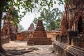 Ayutthaya temple ruins, Wat Maha That Ayutthaya as a world heritage site, Thailand. Royalty Free Stock Photo